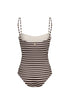 Las Balsas Embroidered One Piece / Black & White Stripes